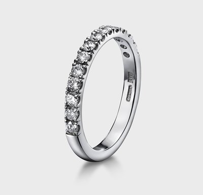 0.42ct Diamond Eternity Ring Claw Set Platinum