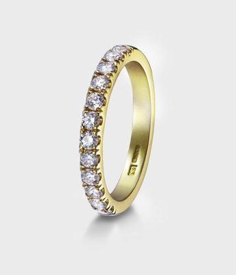 0.35ct Diamond Eternity Ring Claw Set 18k Yellow Gold