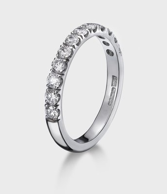 0.33ct Diamond Eternity Ring Claw Set 18k White Gold