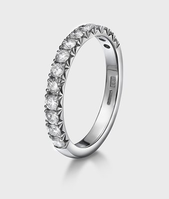 0.49ct Diamond Eternity Ring Claw Set Platinum
