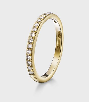0.27ct Diamond Eternity Ring Grain Set 18k Yellow Gold