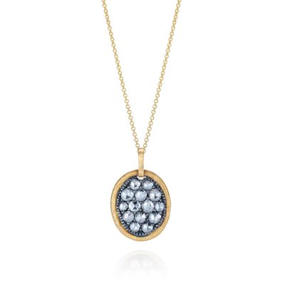 Rose Cut Diamond Pendant 18k Yellow Gold Silver Rose Cut Diamond Pendant 18k Yellow Gold Silver