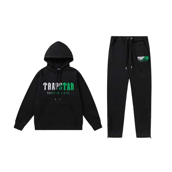 Trapstar tracksuit set black and green