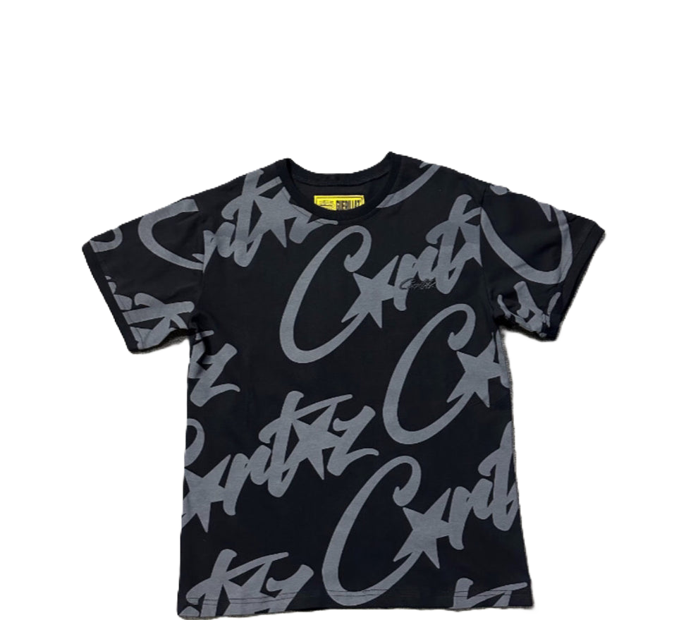 Corteiz Allstarz Allover T-Shirt Black