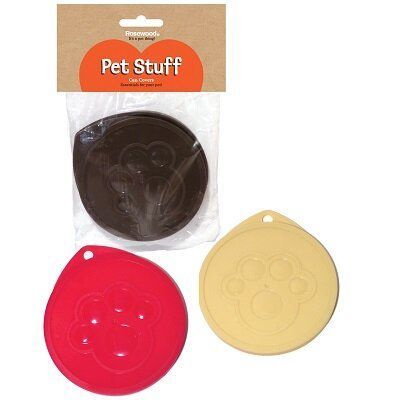 Rosewood pet food can covers 3 x Red