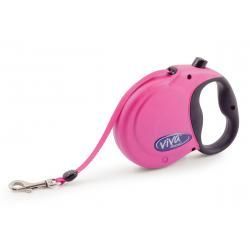 Ancol Viva 5m Extendable Lead Small/Raspberry