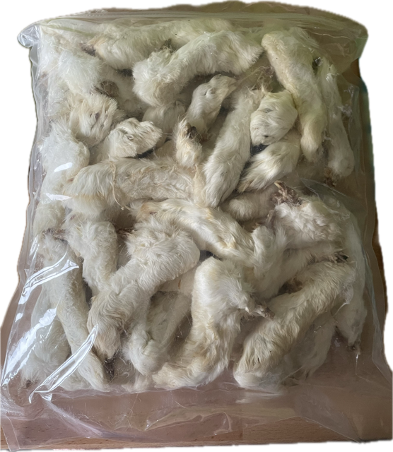 Dried Rabbit Feet With Fur - 1kg
