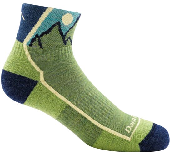 Darn Tough - Junior's Hike/Trek - 1/4, Lt. w/ Cush *disc*, Colour: Green, Size: Large