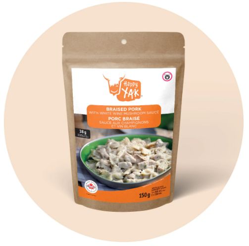 Happy Yak - Braised Pork w/ White Wine Mushroom Sauce, 1 Serving