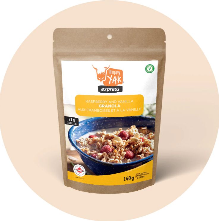 Happy Yak - Raspberry &amp; Vanilla Granola, 1 Serving