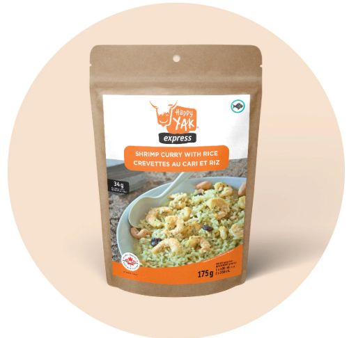 Happy Yak - Shrimp Curry with Rice, 1 Serving
