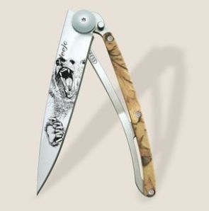 Deejo - 37g Knife, Blade: Grizzly, Handle: Brown Camo