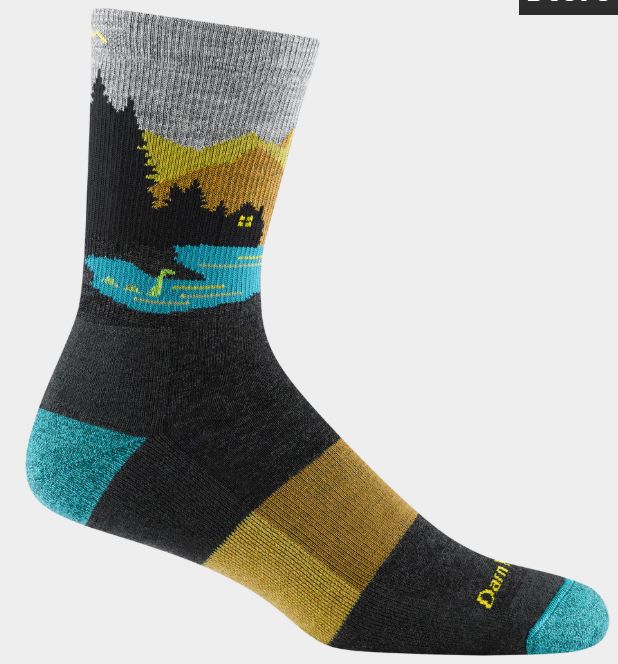 Darn Tough - Men's Hike/Trek - Micro Crew, Midweight w/Cushion - Close Encounters -5014, Colour: Charcoal, Size: Large