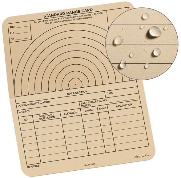 Rite in the Rain - Combat Range Card, 6x5 (50 Pack)