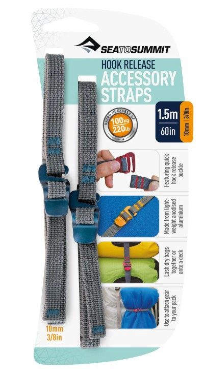 Sea to Summit - Accessory Straps w/ hook release (pair), Length: 1.5m, Width: 10mm