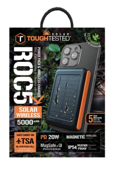 Tough Tested ROC 5 5000mAh MagSafe Solar Power Bank &amp; Wireless Charger