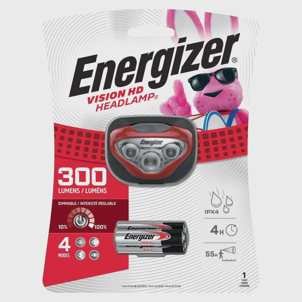 Energizer - Vision HD Headlamp 300 Lumens - 3 AAA, Quantity: Single