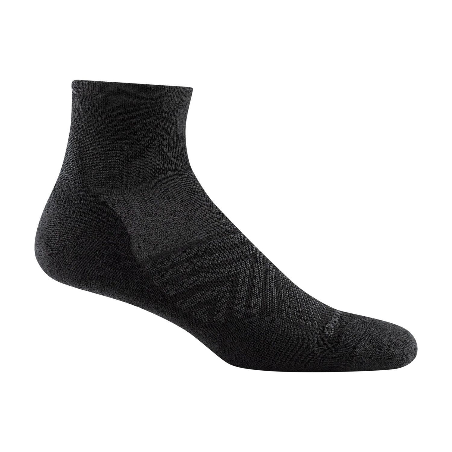 Darn Tough - Men's Run - 1/4, Ultra-Lightweight w/ Cushion - 1040, Colour: Black, Size: Large