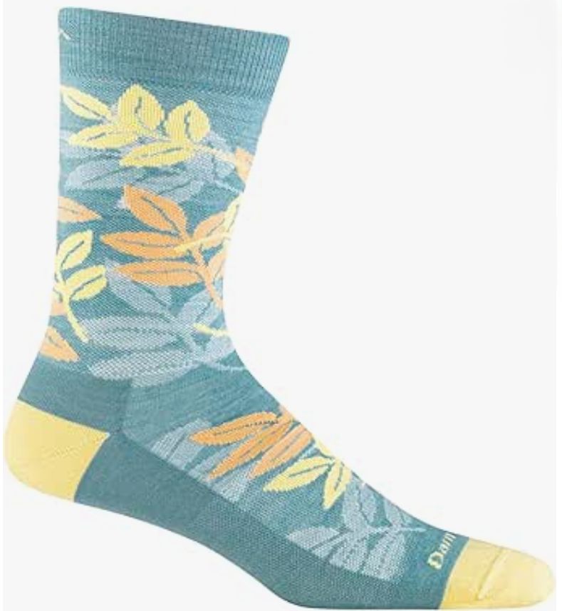 Darn Tough - Men's Lifestyle - Cabana, Crew, Lightweight, No Cushion- Large Aqua *disc*