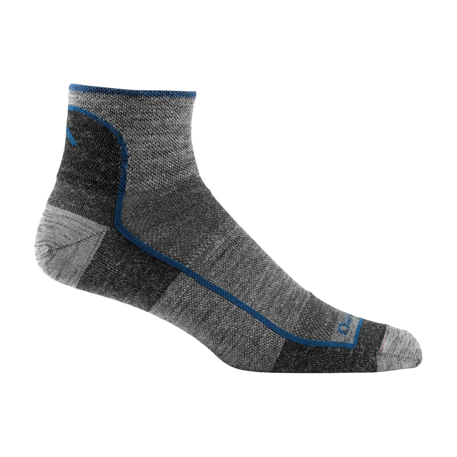 Darn Tough - Men's Run - 1/4 Height, Lightweight, No Cushion - 1715, Colour: Charcoal, Size: Large