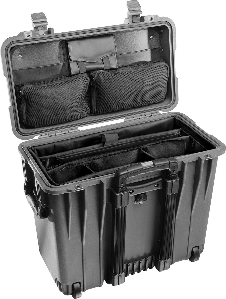 Pelican - 1447 - 1440 Top Loader Case with Padded Office Diver Set &amp; Lid Organizer - Black