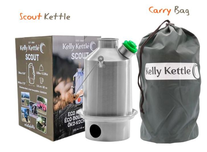Kelly Kettle - 'Scout' 1.2 ltr (Stainless Steel) + Whistle