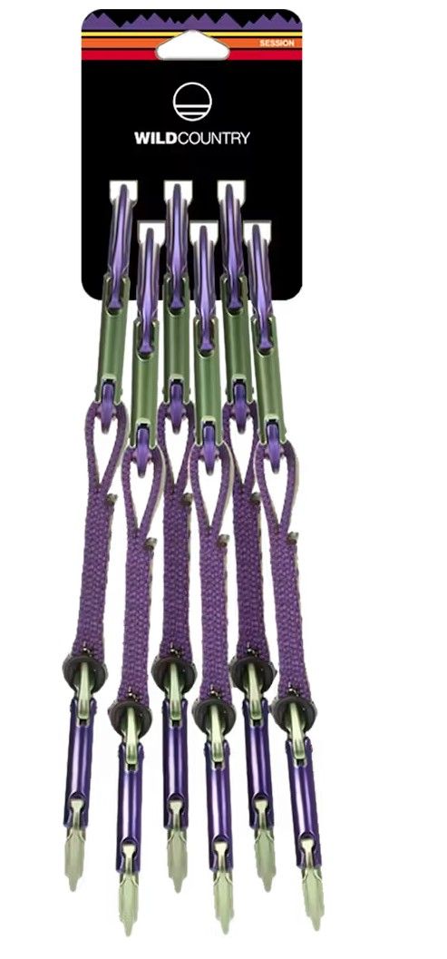 Wild Country - Session Quickdraw Set, 12cm (6 Pack), Colour: Purple/Green