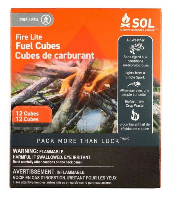 SOL - Fire Lite Fuel Cubes in a box, 12