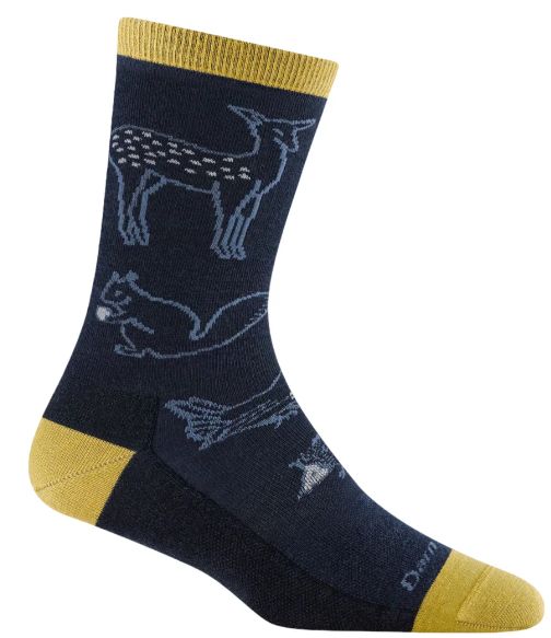 Darn Tough - Women's Lifestyle - Crew, Lightweight, No Cushion - Woodland Creatures - 1678, Colour: Eclipse, Size: Medium