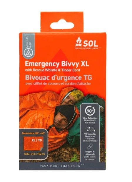 SOL - Emergency Bivvy XL w/ Rescue Whistle, Size: XLarge