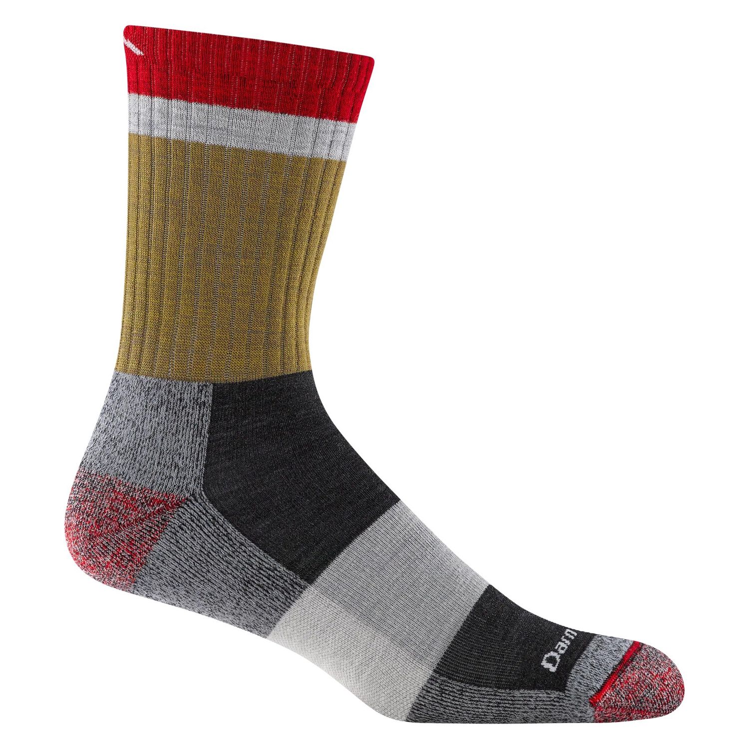 Darn Tough - Men's Hike/Trek - Micro Crew, Lightweight, w/Cushion - Heady Stripe -1924, Colour: Ash, Size: Large