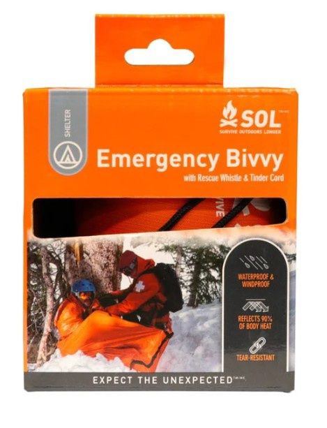 SOL - Emergency Bivvy w/ Rescue Whistle - Orange, Size: Regular