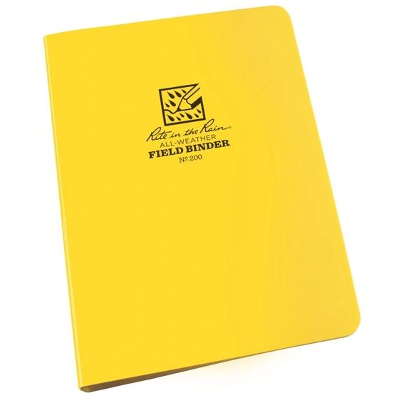 Rite in the Rain - Field Binder - 1/2" Ring, Colour: Yellow