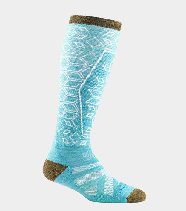 Darn Tough - Women's Snow - OTC, Lightweight - Traverse - 8022, Colour: Aqua, Size: Large