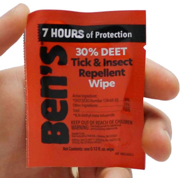 Ben's - Tick and Insect Repellent Wipes, Size: Single