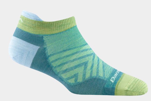 Darn Tough - Women's Run - No Show Tab, Ultra-Lightweight, No Cushion, Colour: Aqua, Size: Large