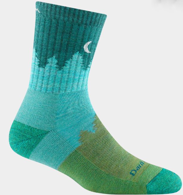 Darn Tough - Women's Hike/Trek - Tree Line, Micro Crew, Lightweight w/Cushion, Colour: Aqua, Size: Large