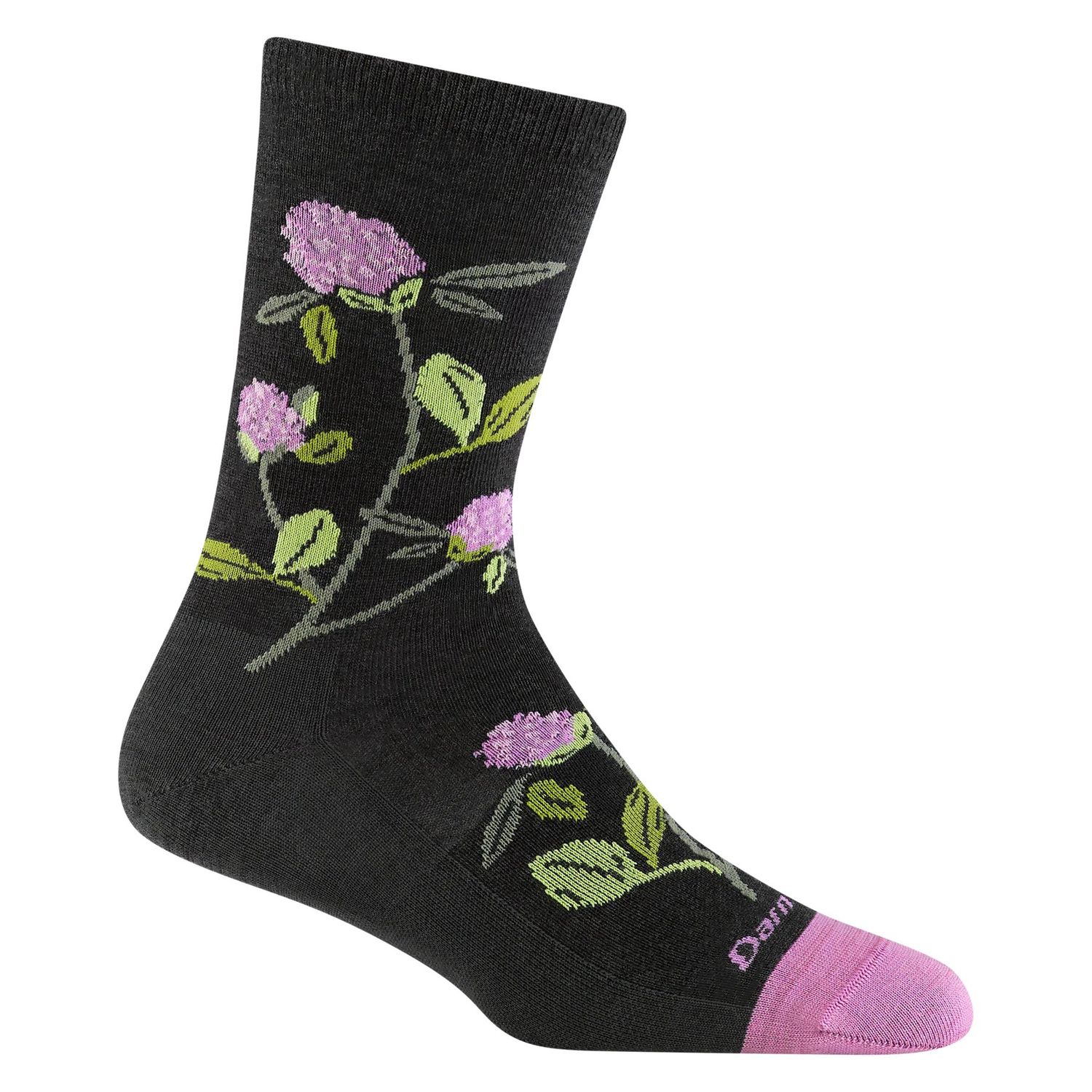 Darn Tough - Women's Lifestyle - Crew, Lightweight, No Cushion - Blossom - 6104, Colour: Charcoal, Size: Large