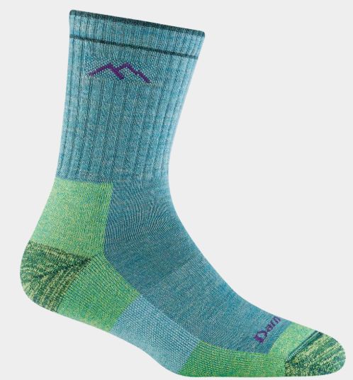 Darn Tough - Women's Hike/Trek - Micro Crew, Midweight, w/Cushion - 1903, Colour: Aqua Heather, Size: Large
