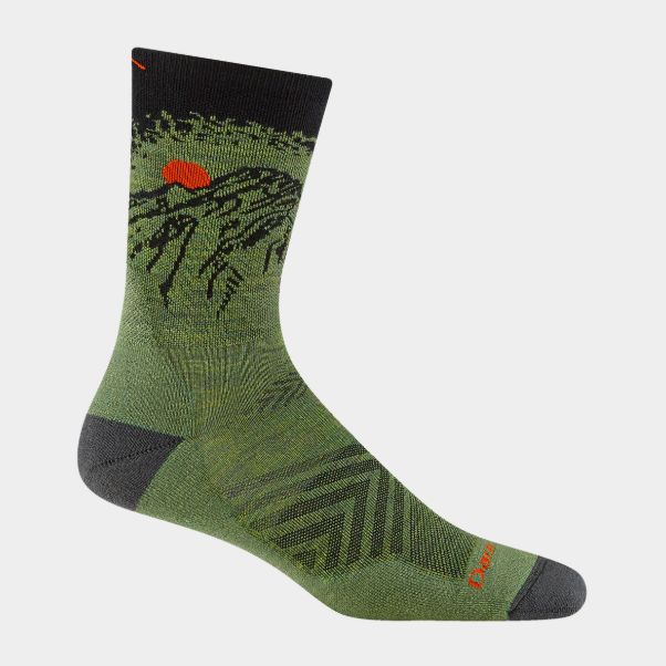Darn Tough - Men's Run - Micro Crew, Ultra-Lightweight, w/ Cushion - Vert - 1066, Colour: Lichen, Size: Medium