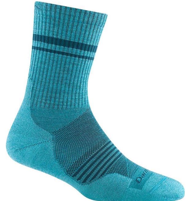 Darn Tough - Women's Run - Micro Crew, Lightweight, w/Cushion - Element - 1114, Colour: Cyan, Size: Medium
