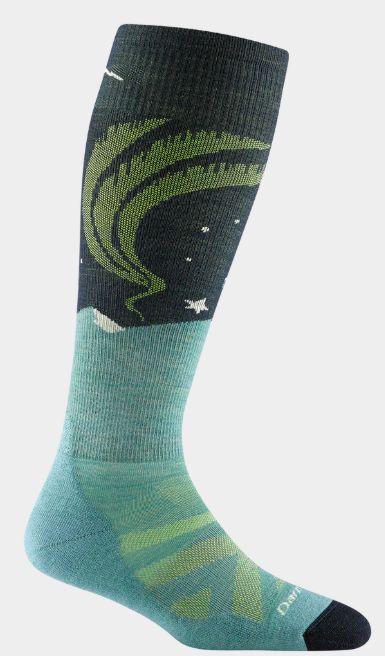 Darn Tough - Women's Snow - OTC, Lightweight, w/Cushion - Aurora - 8036, Colour: Aqua, Size: Large