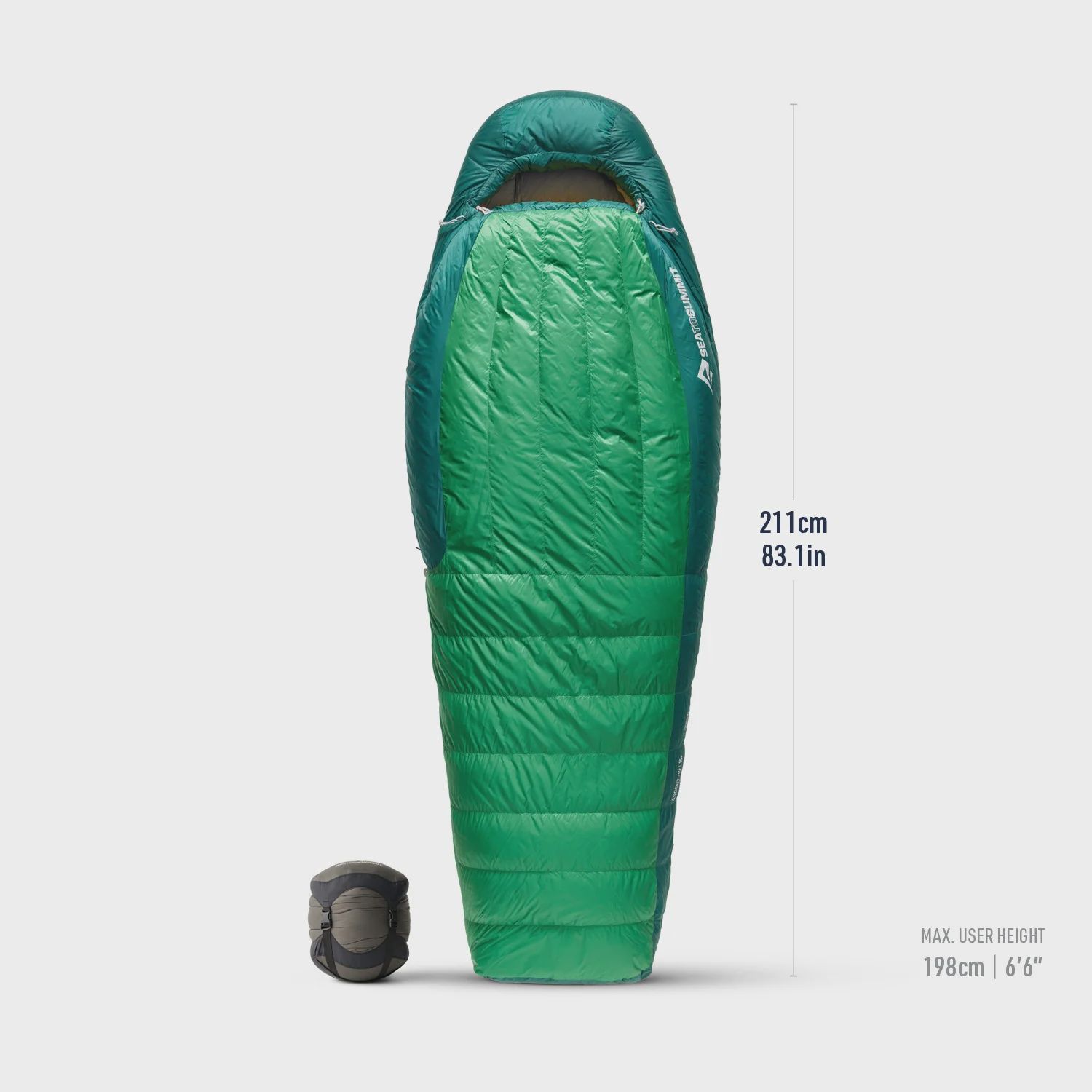 Sea to Summit - Ascent Down Sleeping Bag - Unisex - Rainforest Green, Size: Long, Temp Rating: -9C/15F