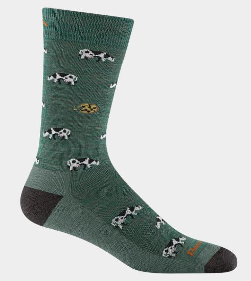 Darn Tough - Men's Lifestyle - Crew, Lightweight, w/Cushion - Dairy Air - 6116, Colour: Pasture, Size: Large