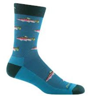 Darn Tough - Men's Lifestyle - Spey Fly Crew Lightweight w/cushion, Colour: Cascade *disc*, Size: Medium