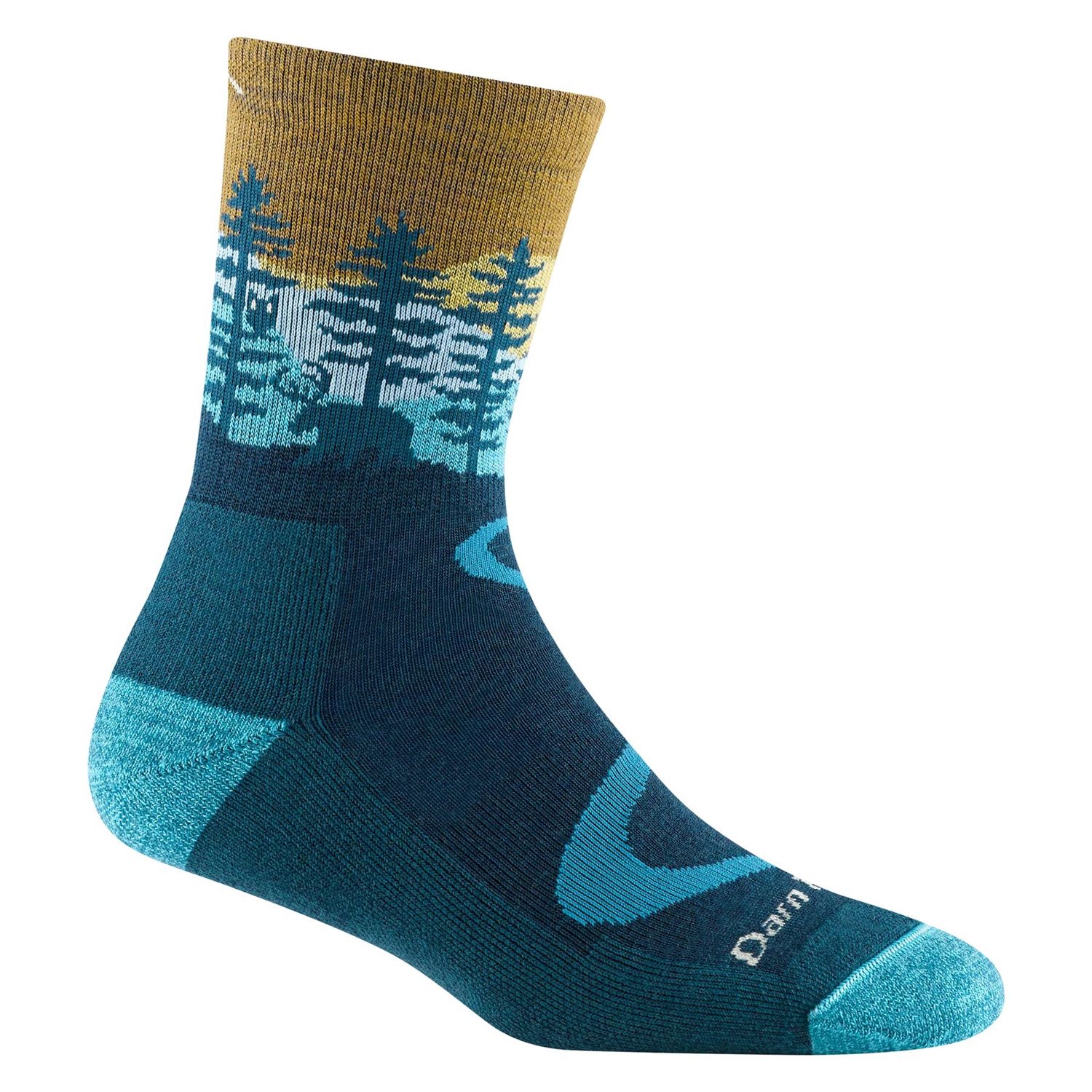 Darn Tough - Women's Hike/Trek - Micro Crew, Midweight, w/Cushion - Northwoods - 5013, Colour: Dark Teal, Size: Large