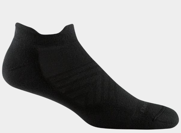 Darn Tough - Men's Run - Coolmax - No Show Tab, Ultra-Lightweight, w/Cushion - 1054, Colour: Black, Size: Large