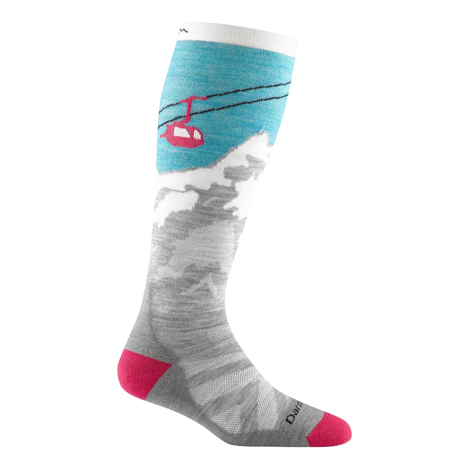 Darn Tough - Women's Snow - OTC, Midweight, w/Cushion - Yeti - 1827, Colour: Aqua, Size: Large