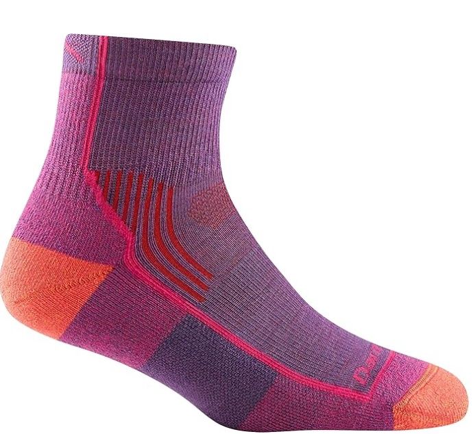 Darn Tough - Women's Hike/Trek -  1/4, Midweight, w/Cushion - 1958, Colour: Berry, Size: Medium