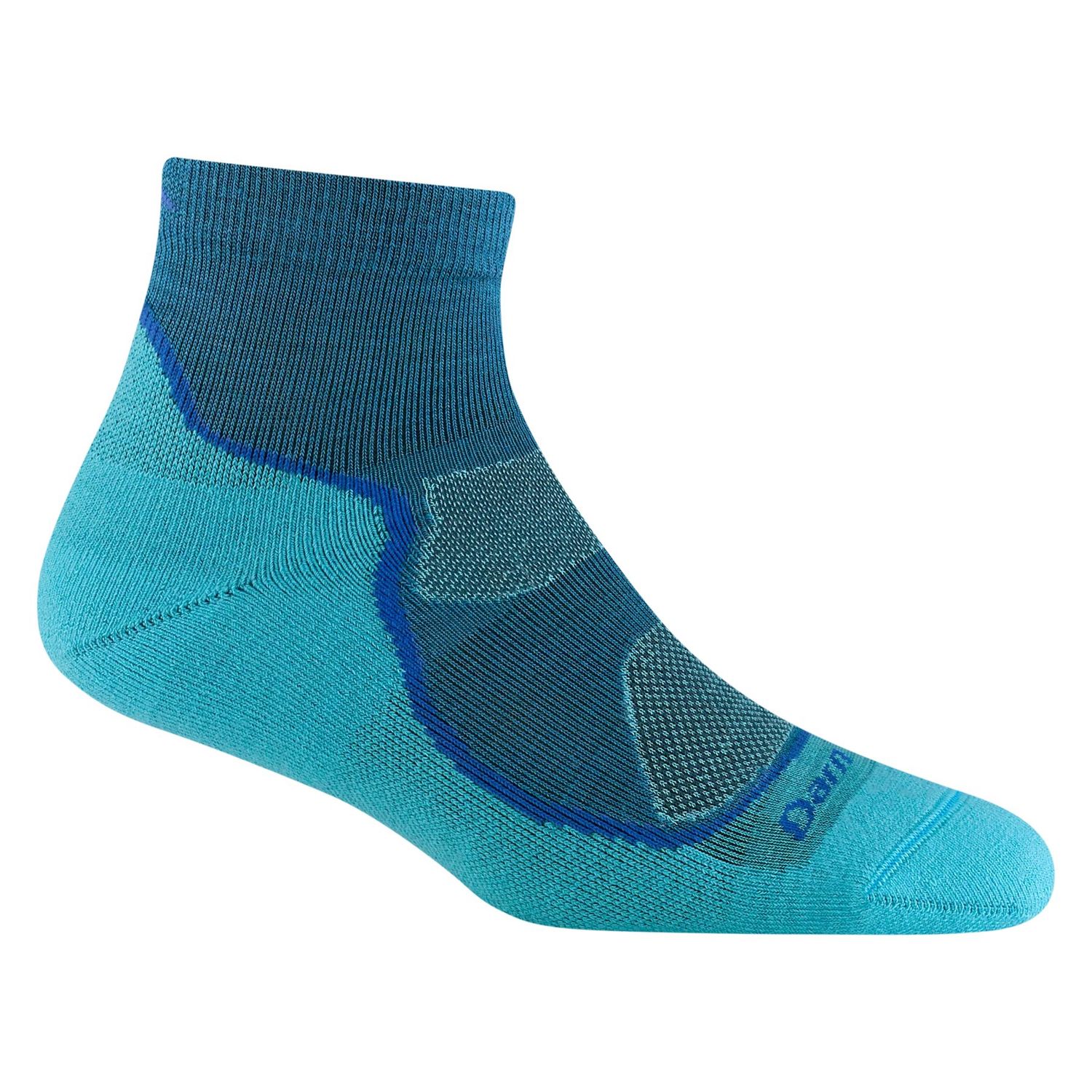 Darn Tough - Women's Hike/Trek - 1/4, Lightweight, w/Cushion - Light Hiker - 1987, Colour: Cascade, Size: Medium
